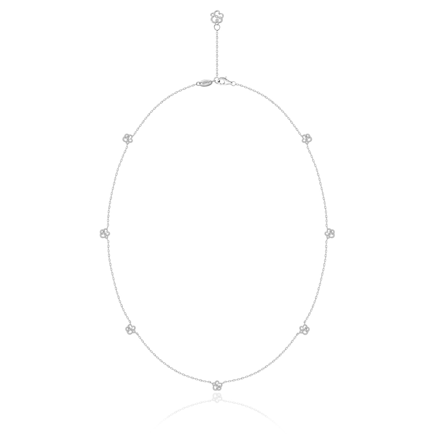 FLEUR D'ESTELLE STATION NECKLACE SAMLL MODEL - RHODIUM