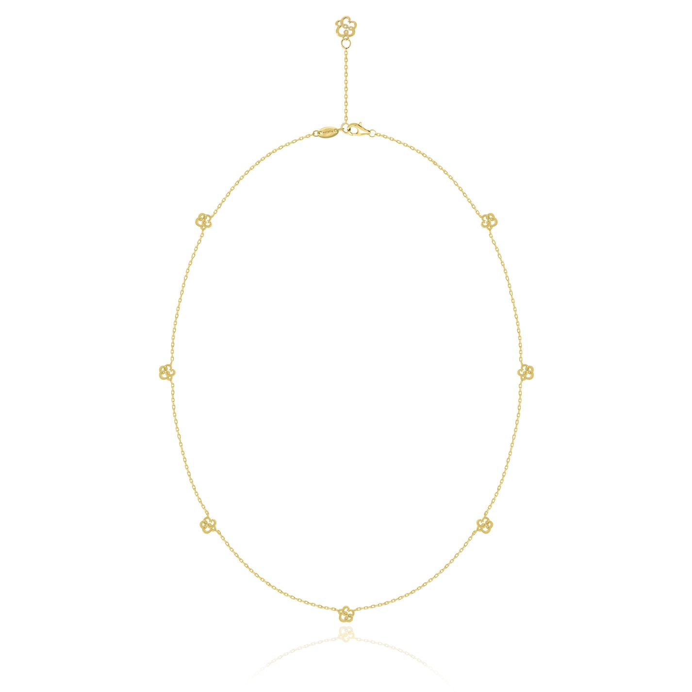 FLEUR D&#39;ESTELLE STATION NECKLACE SAMLL MODEL - RHODIUM