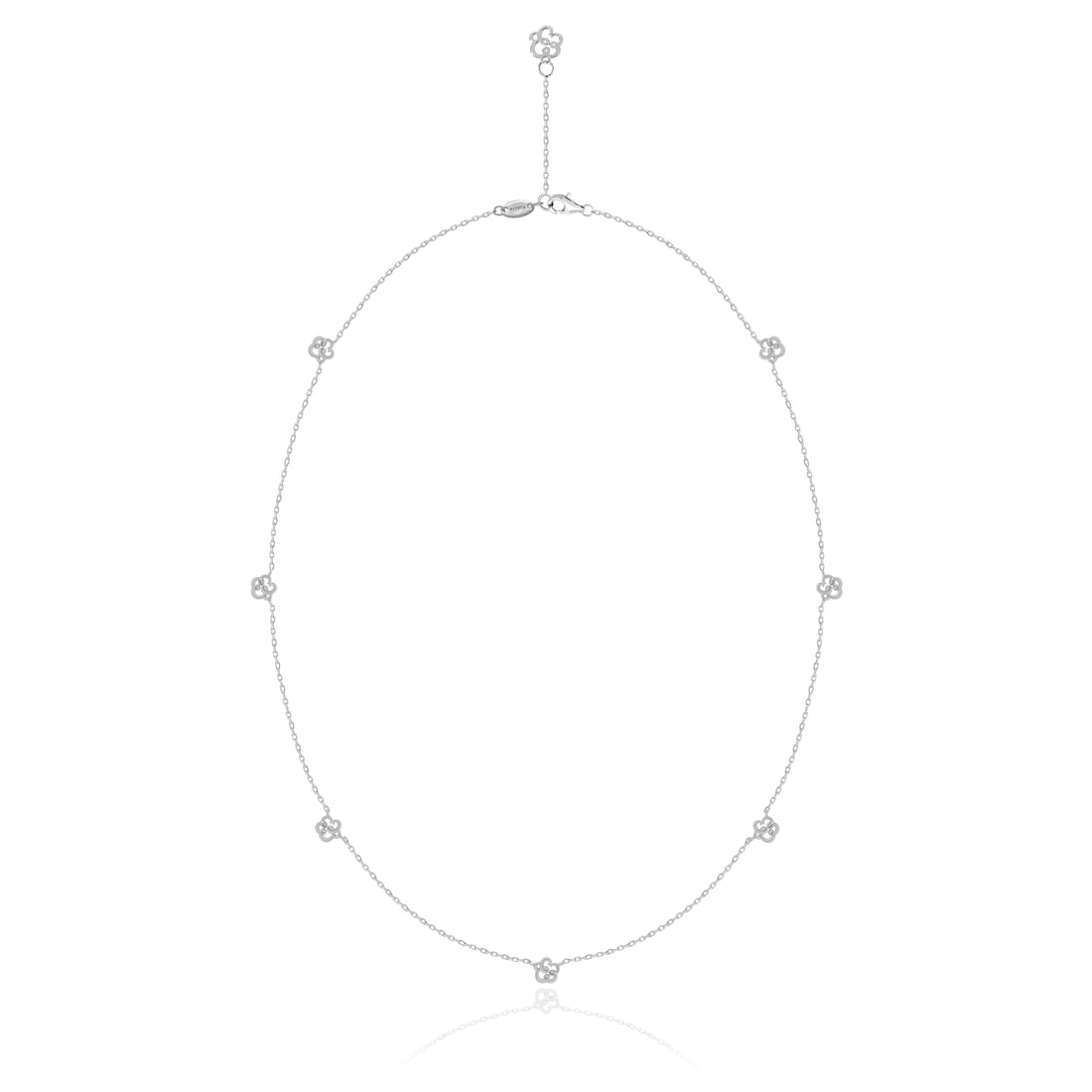 FLEUR D&#39;ESTELLE STATION NECKLACE SAMLL MODEL - RHODIUM