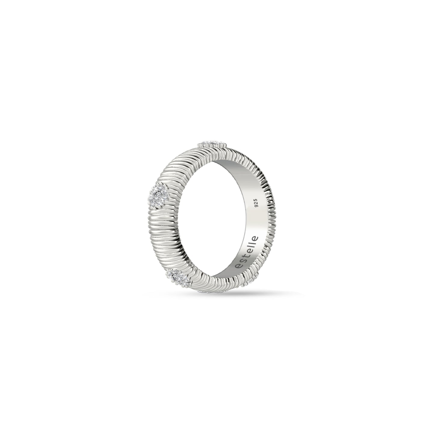 REFLET D'EAU RING LARGE MODEL - RHODIUM